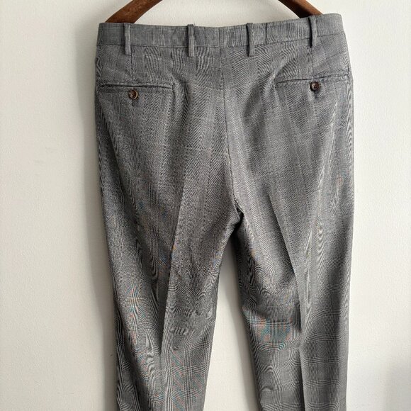 $1800 Brooks Brothers Checked Grey Wool Suit 40- 42, Pants 35 Made in Italy - Picture 13 of 16